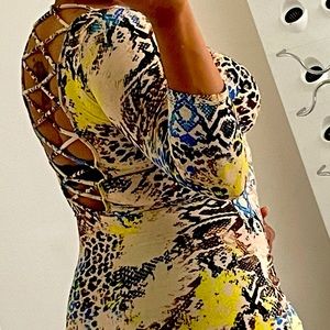 Bebe dress size large snakeskin print
